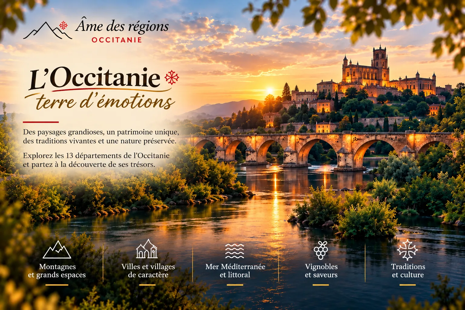 L'Âme des Régions : L'Occitanie, terre d'émotions. Paysages, patrimoine, traditions et découverte des 13 départements d'Occitanie.